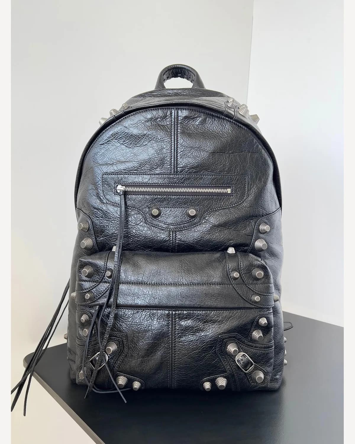 Balenciaga Studded Backpack — Black