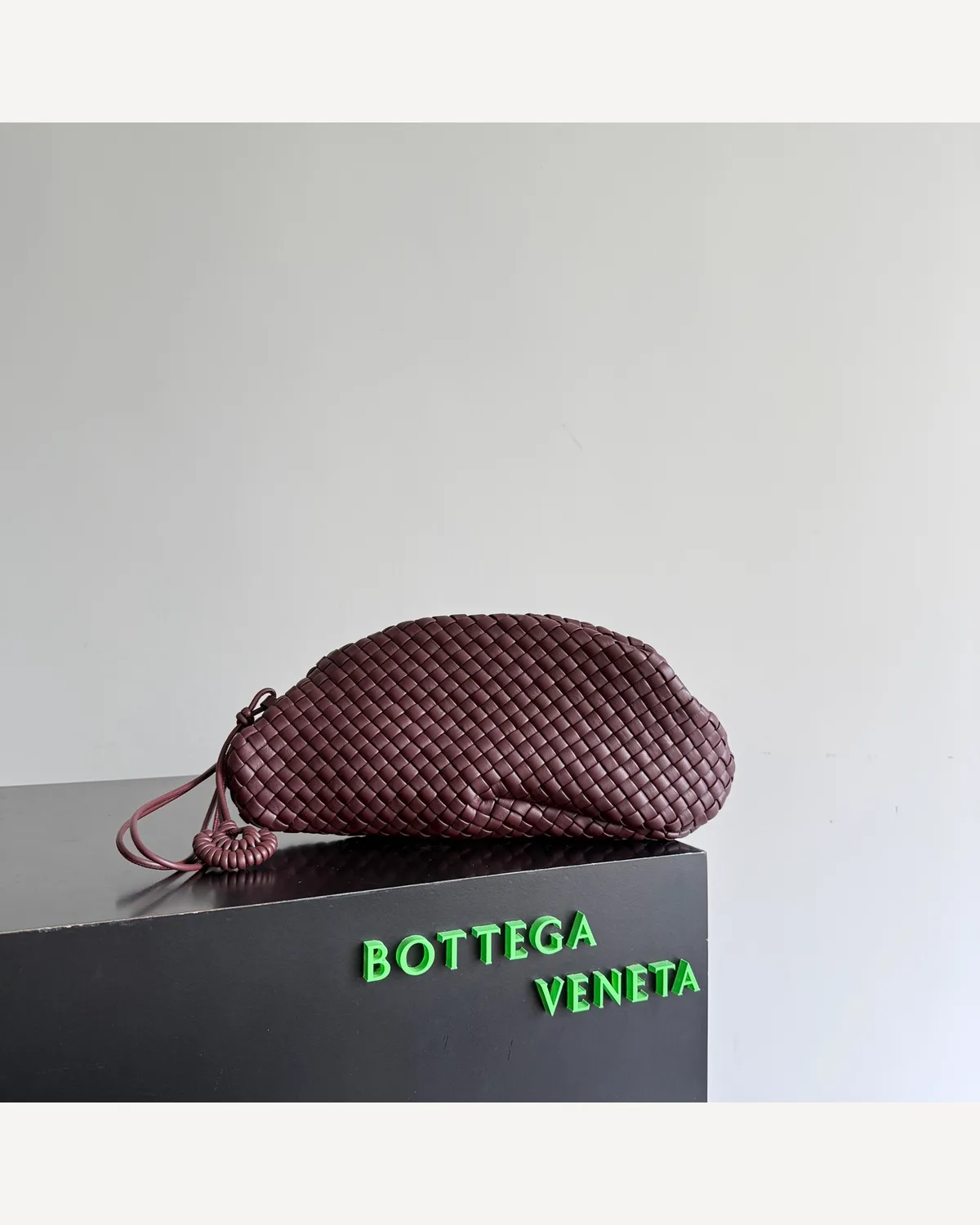 Bottega Veneta Woven Clutch — Burgundy