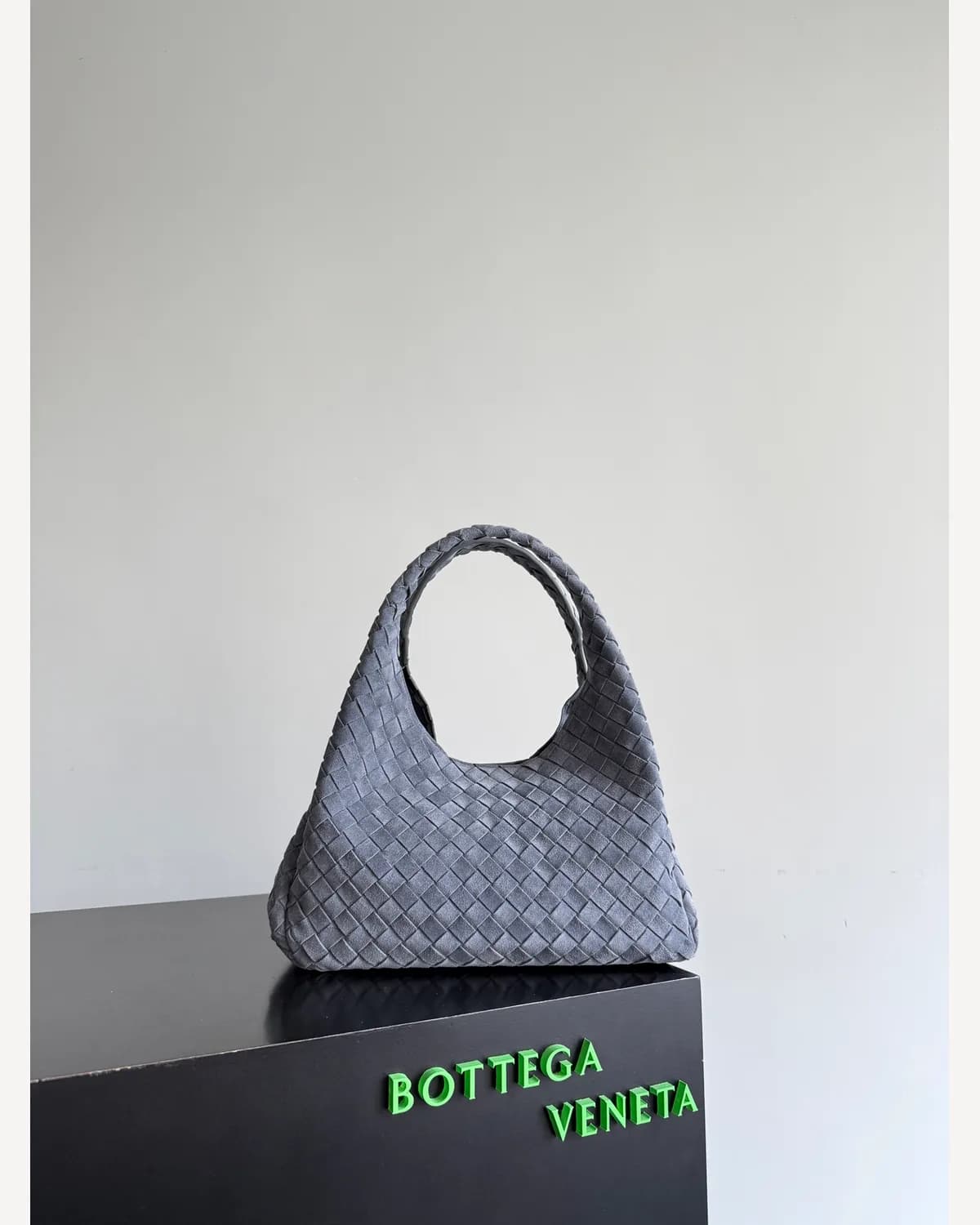 Bottega Veneta Woven Mini Hobo — Grey