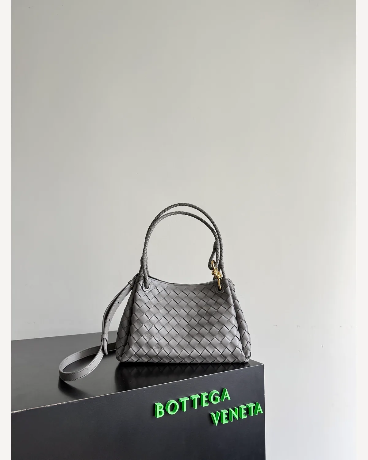 Bottega Veneta Woven Tote — Grey