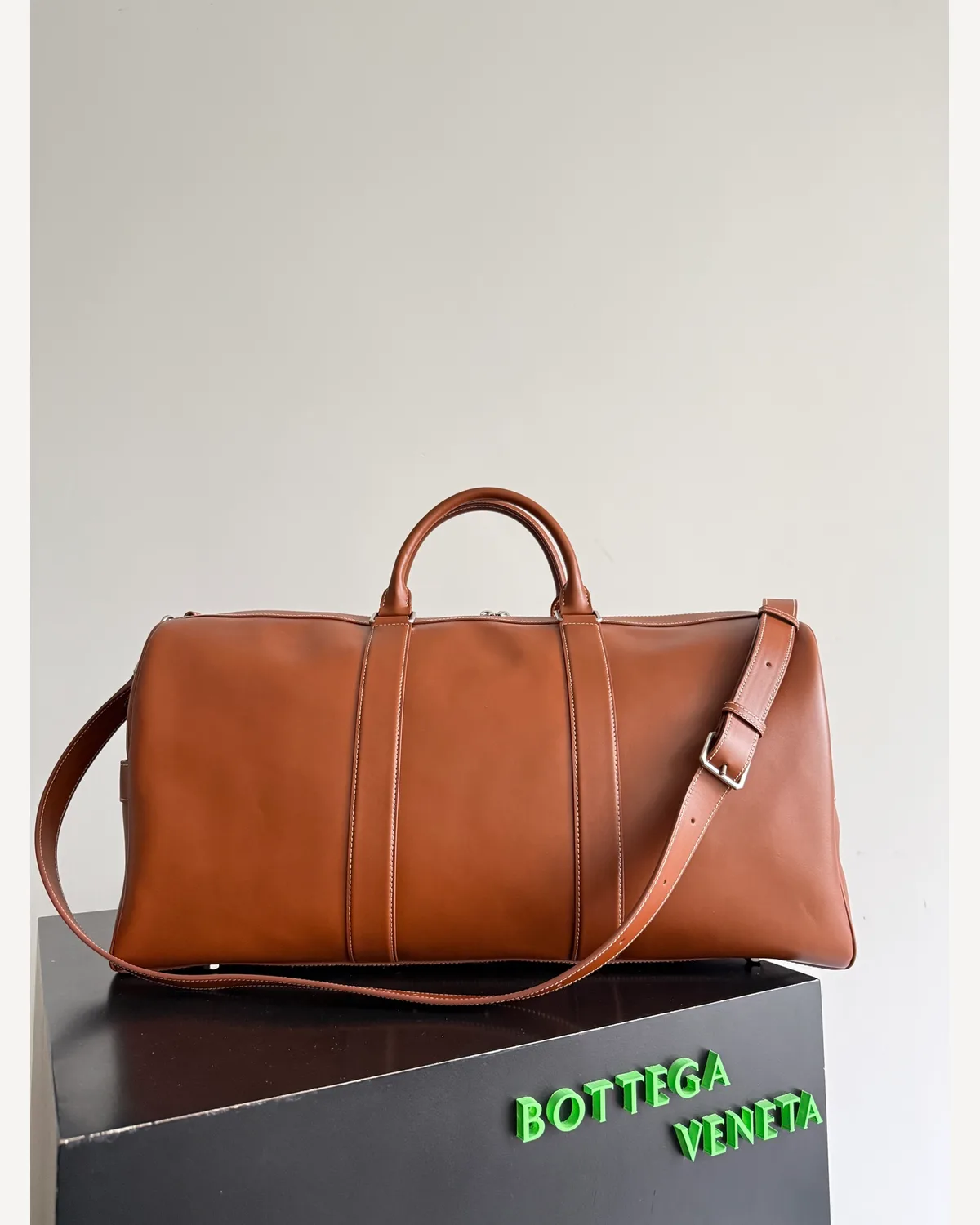 Bottega Veneta Leather Duffle — Tan