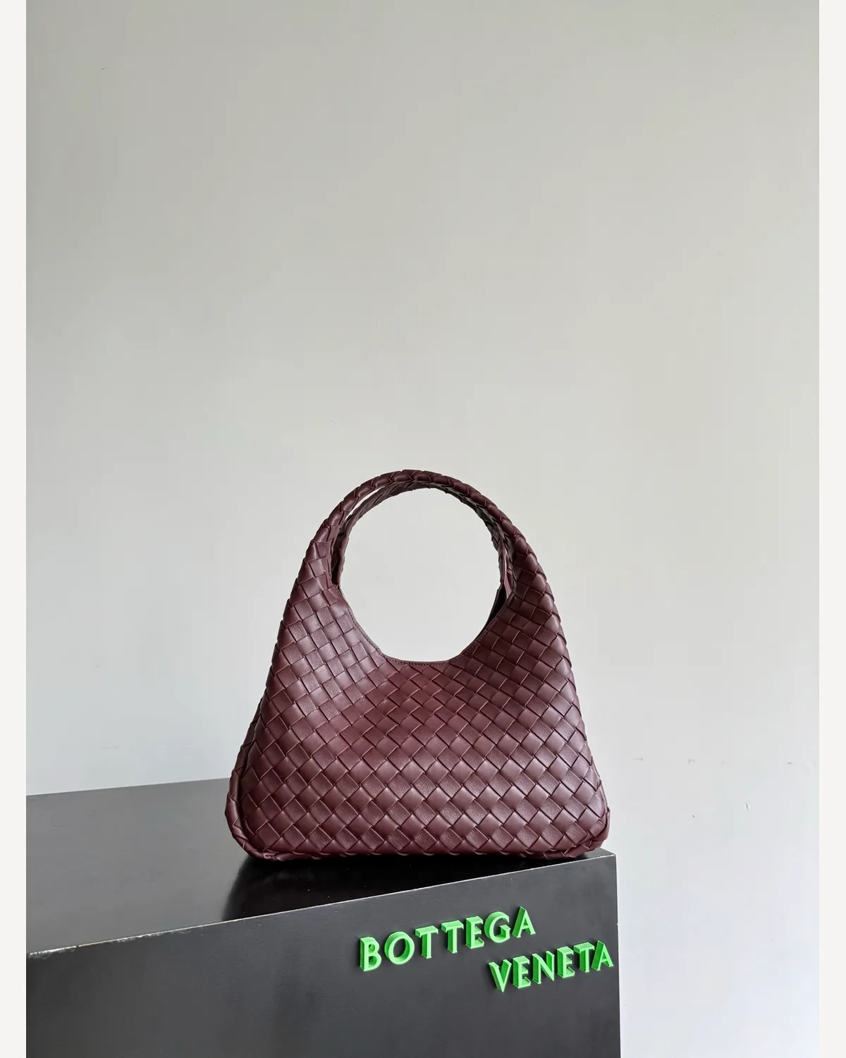 Bottega Veneta Woven Mini Tote — Burgundy