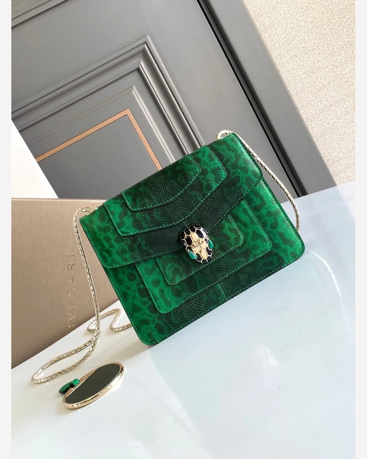 Bvlgari Serpenti — Green Python Print
