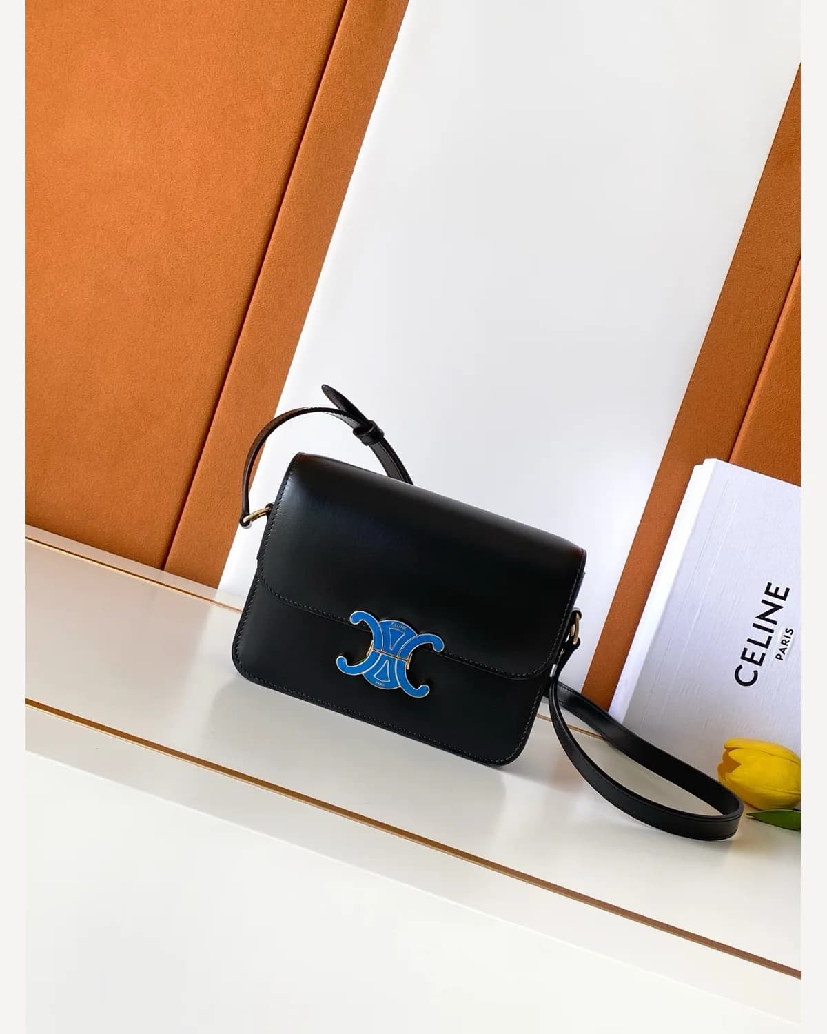 Celine Triomphe — Black (Blue Clasp)