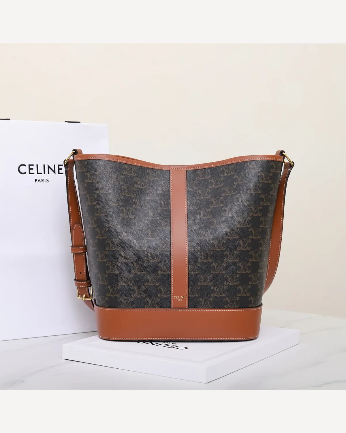 Celine Triomphe Bucket Bag — Large