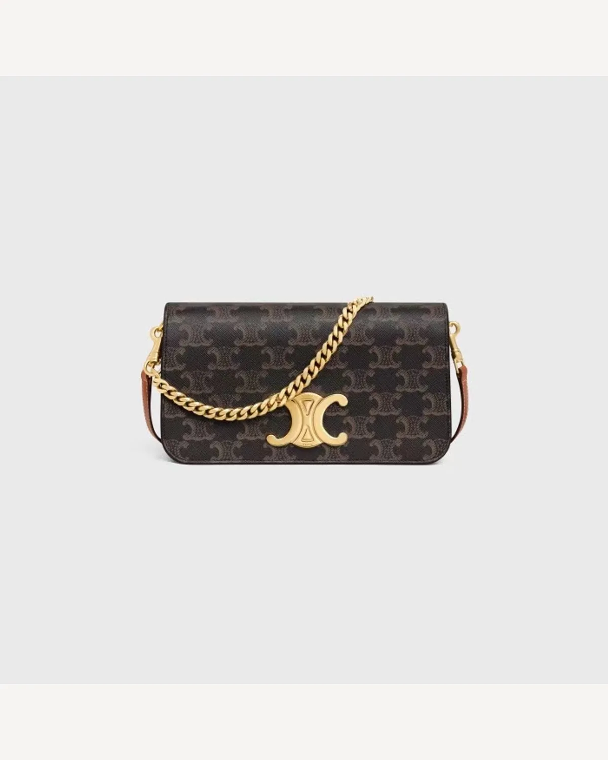 Celine Triomphe Canvas Chain Clutch