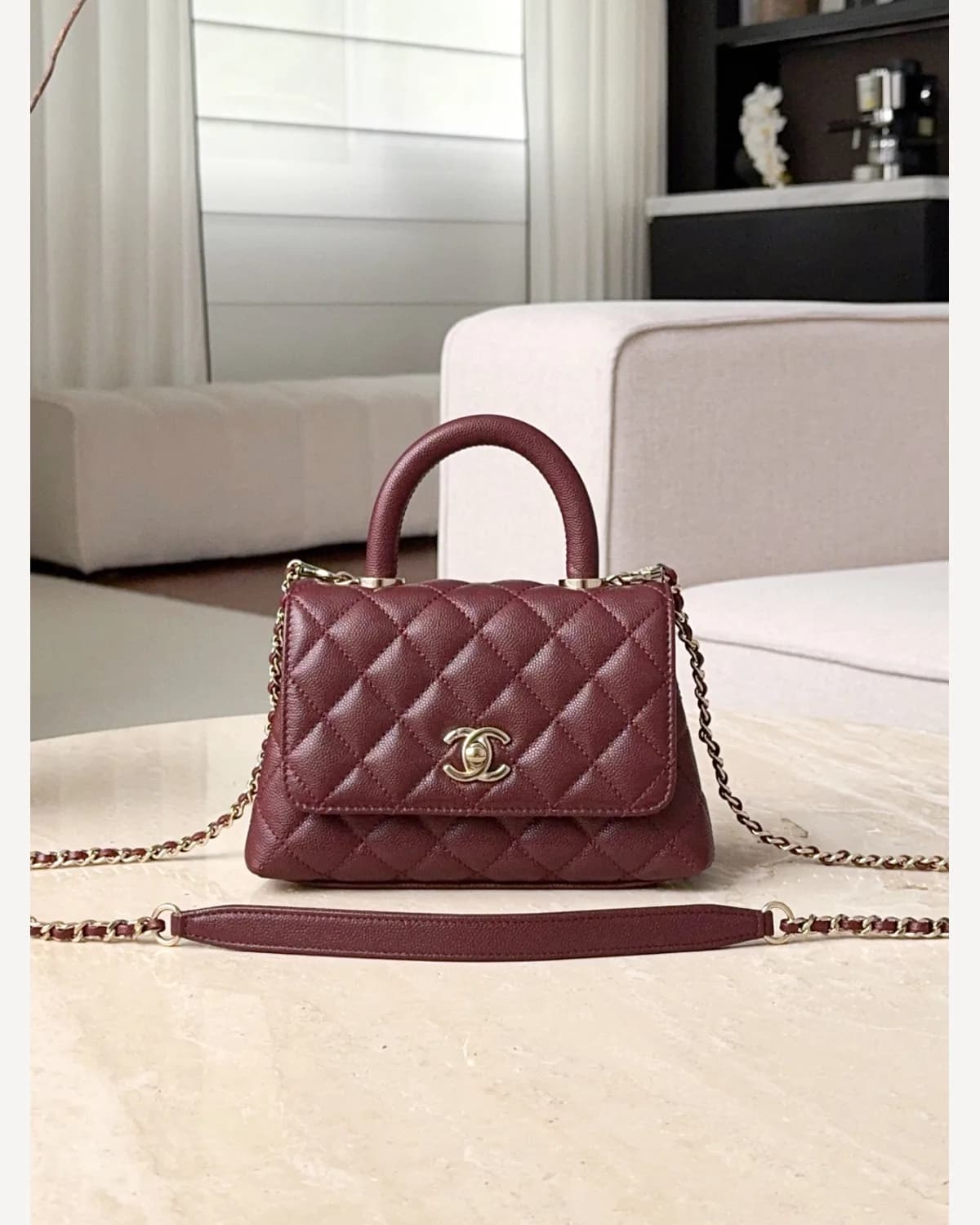 Chanel Coco Handle — Burgundy