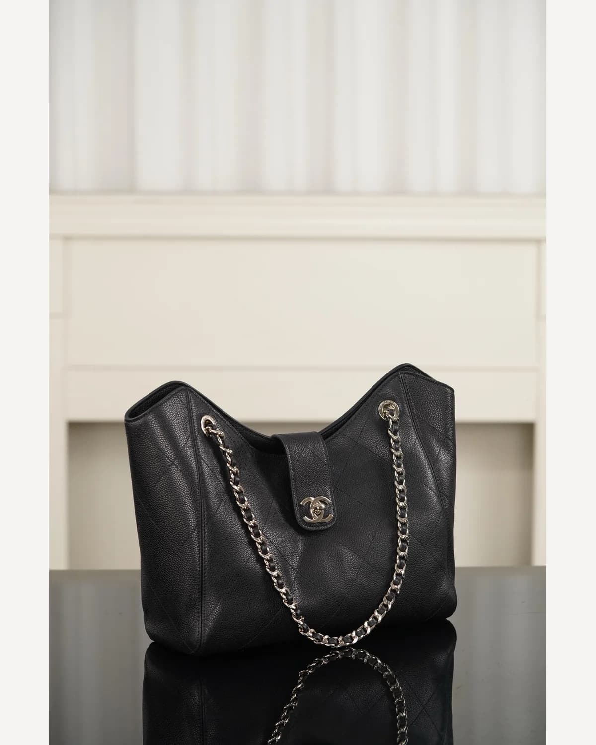 Chanel Chain-Handle Tote — Black