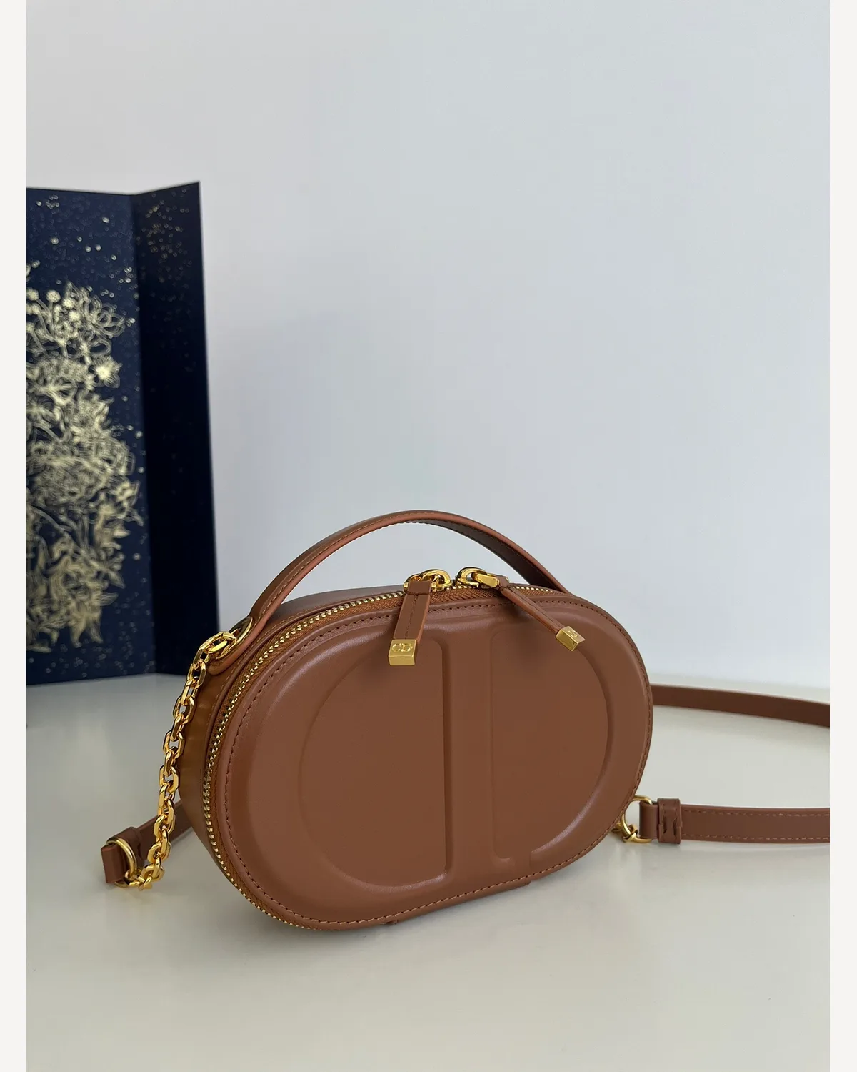 Dior Signature Oval Bag — Tan