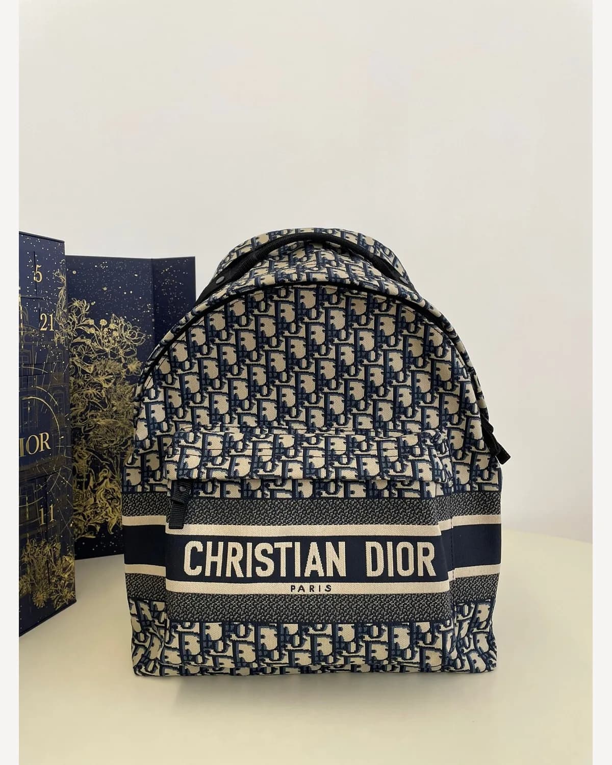 Dior Oblique Backpack — Navy