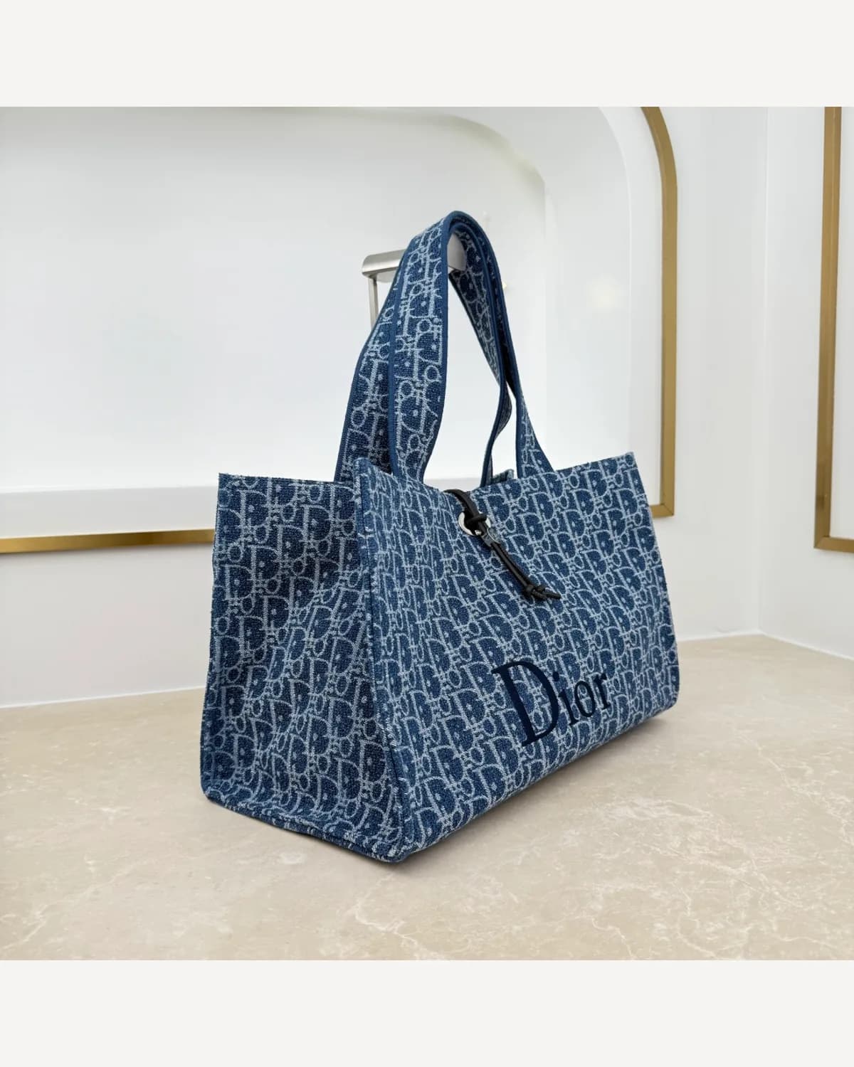 Dior Oblique Denim Tote — Large