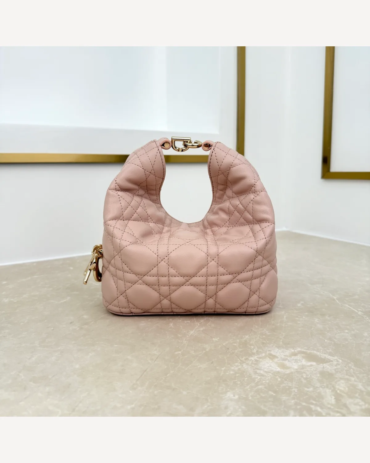 Dior Cannage Mini Hobo — Pink