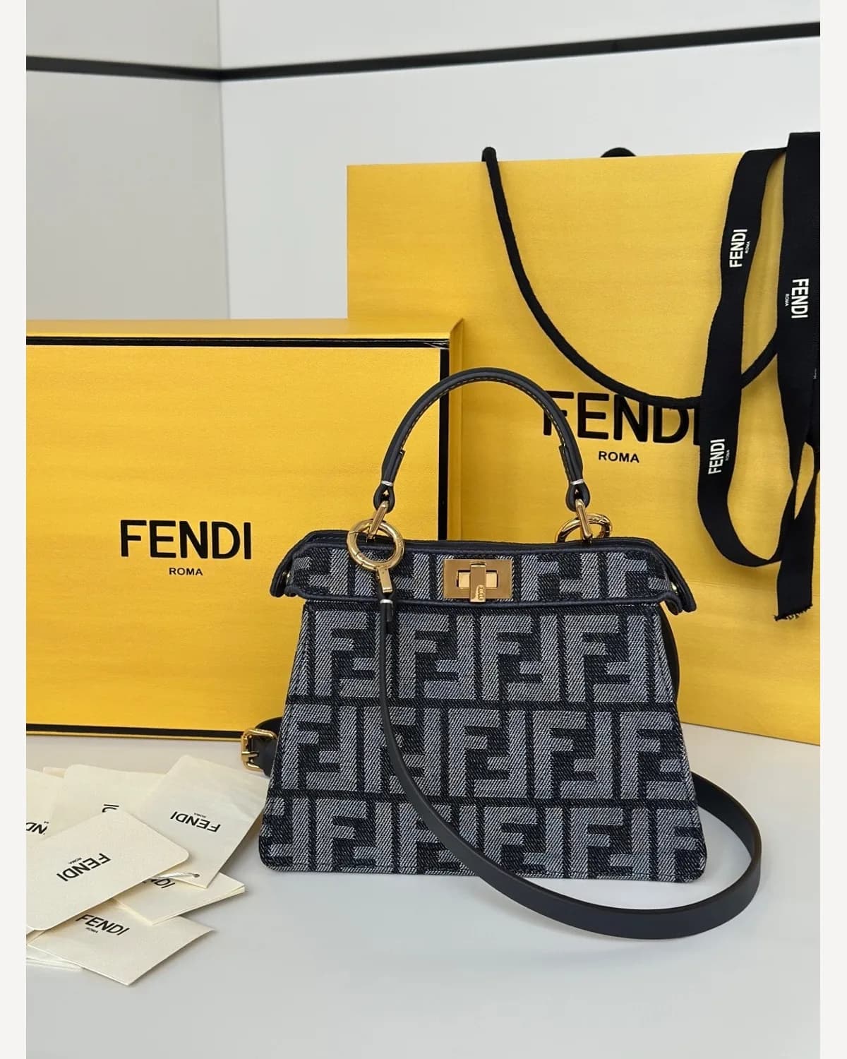Fendi Peekaboo — Grey FF Pattern