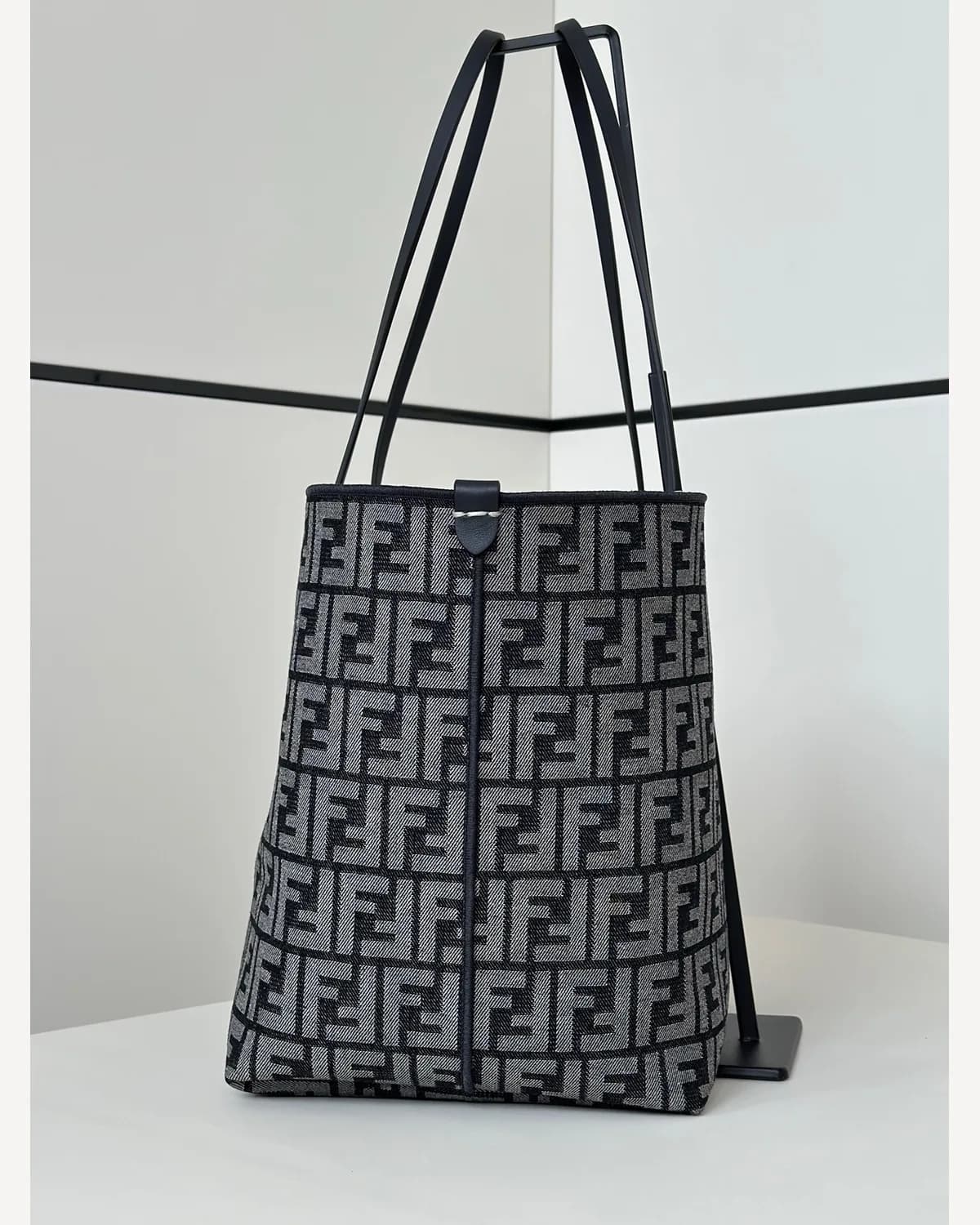 Fendi FF Jacquard Tote — Grey