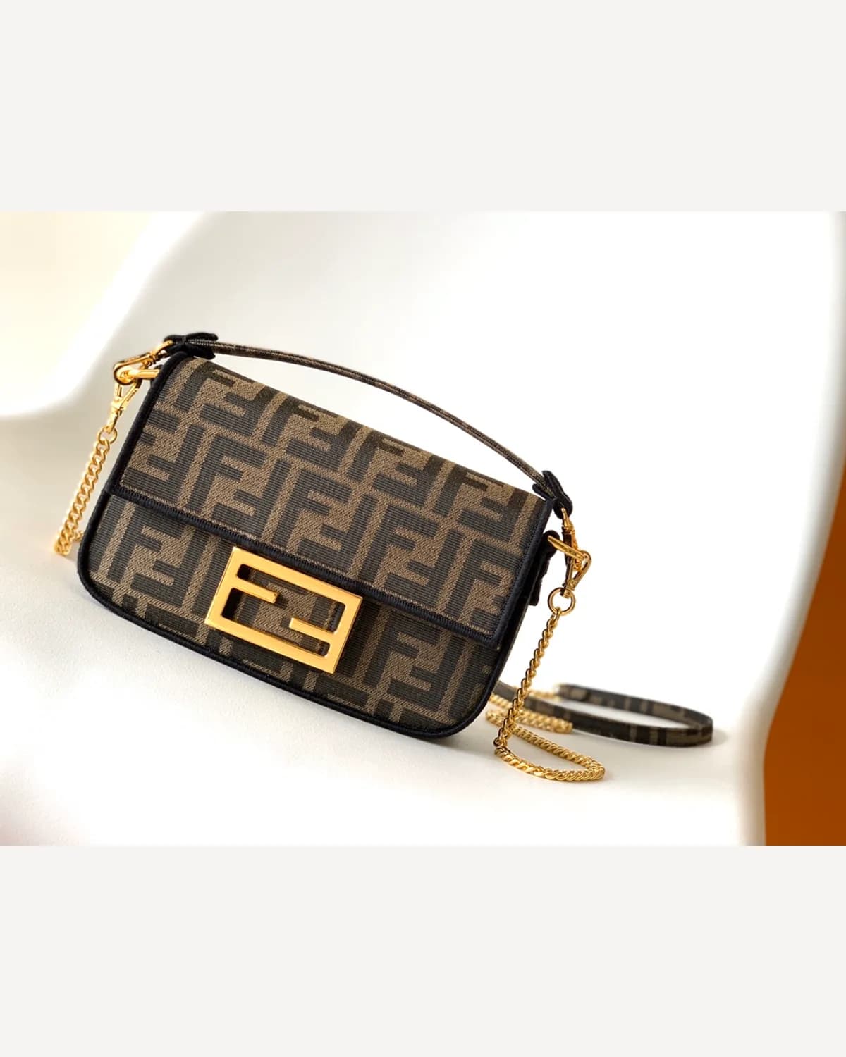 Fendi Baguette — FF Jacquard (Chain)