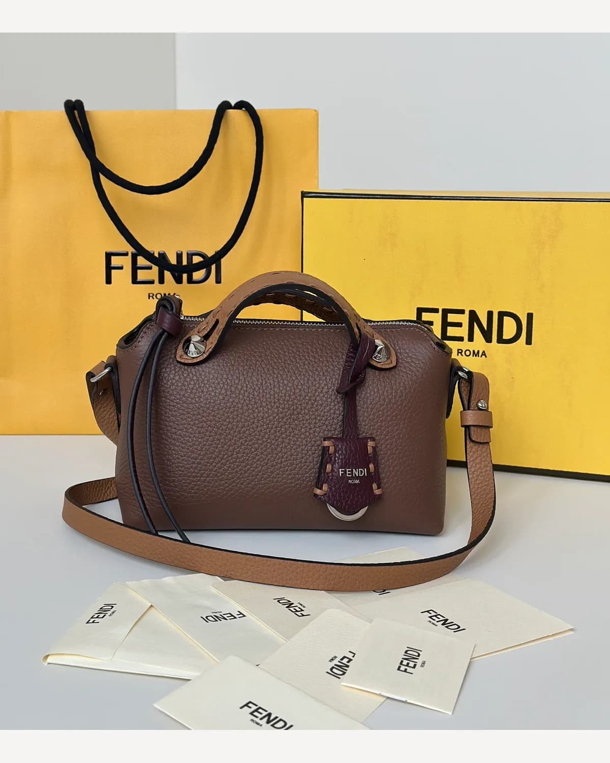 Fendi Mini Boston — Taupe