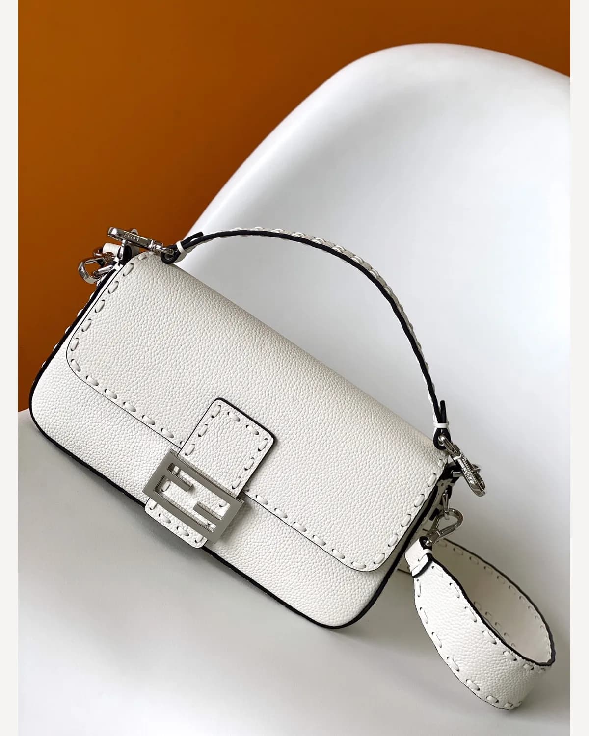 Fendi Baguette Selleria — White