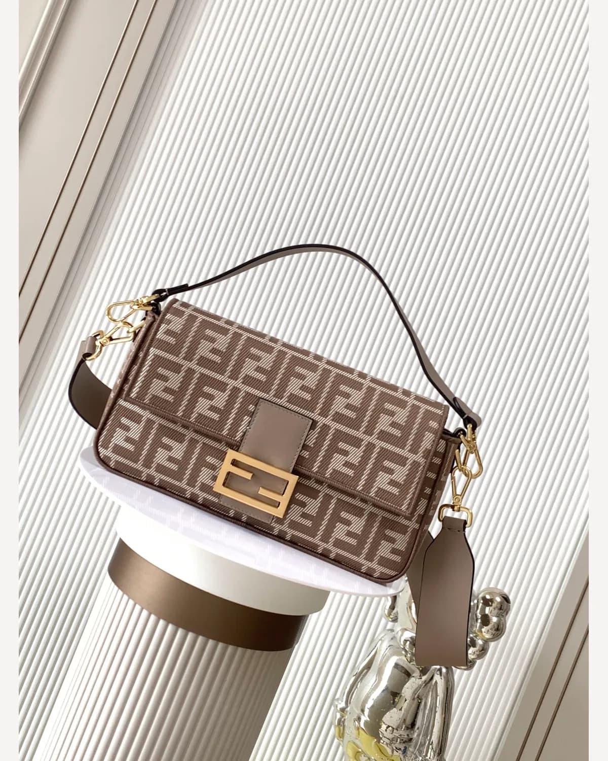 Fendi Baguette — Brown FF Jacquard