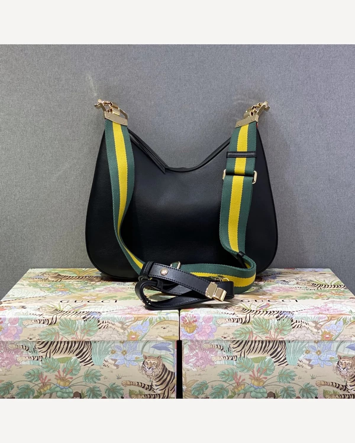 Gucci Crescent Shoulder Bag — Black