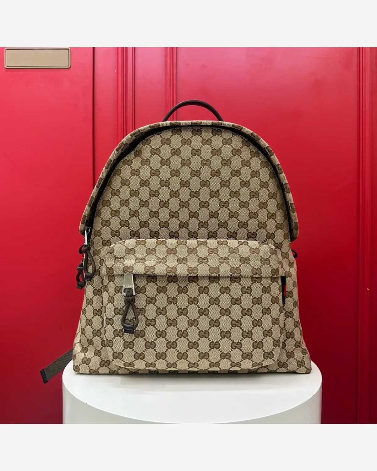 Gucci GG Canvas Backpack — Beige