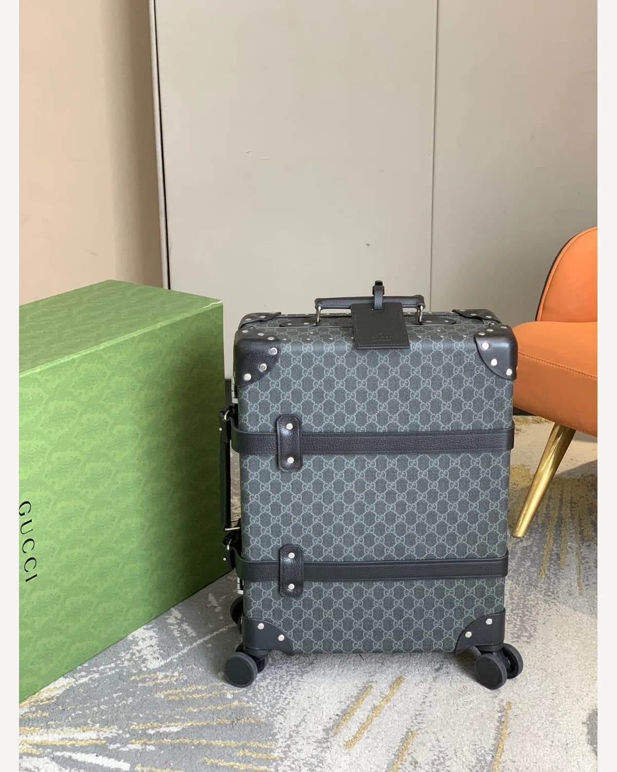 Gucci Suitcase — GG Supreme Grey