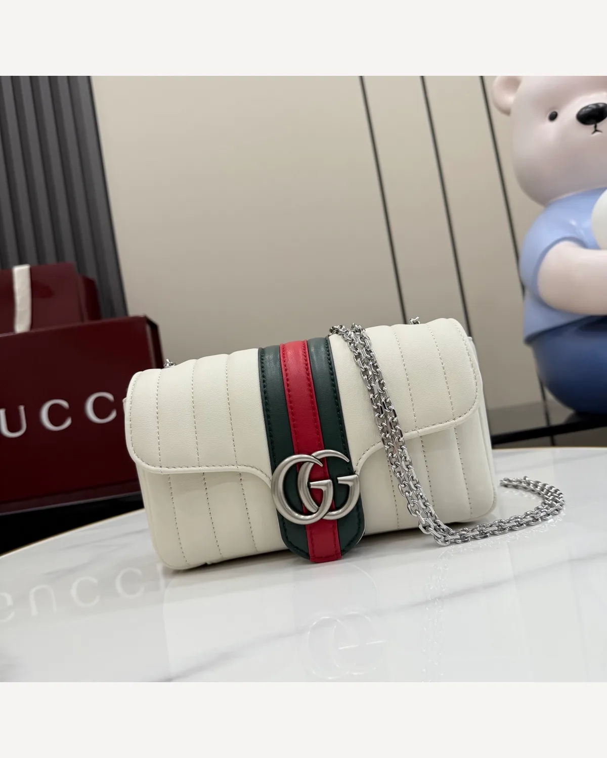 Gucci GG Marmont Striped — White
