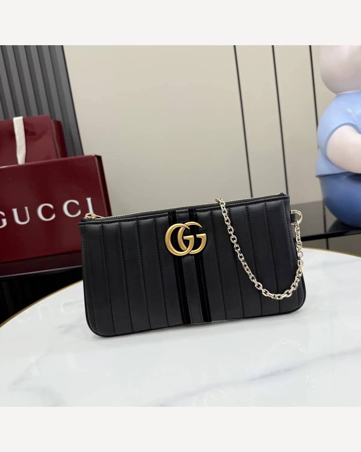Gucci GG Marmont Clutch — Black