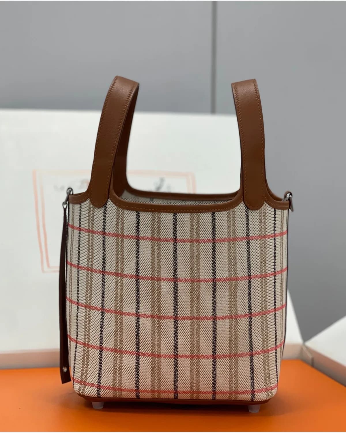Hermès Picotin — Check Canvas