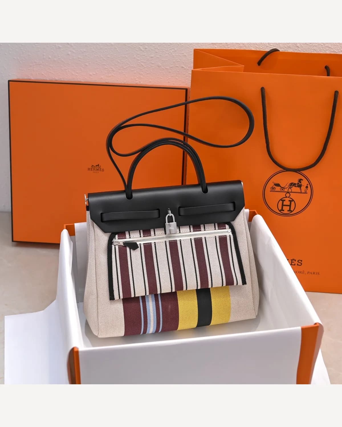 Hermès Herbag — Striped Canvas
