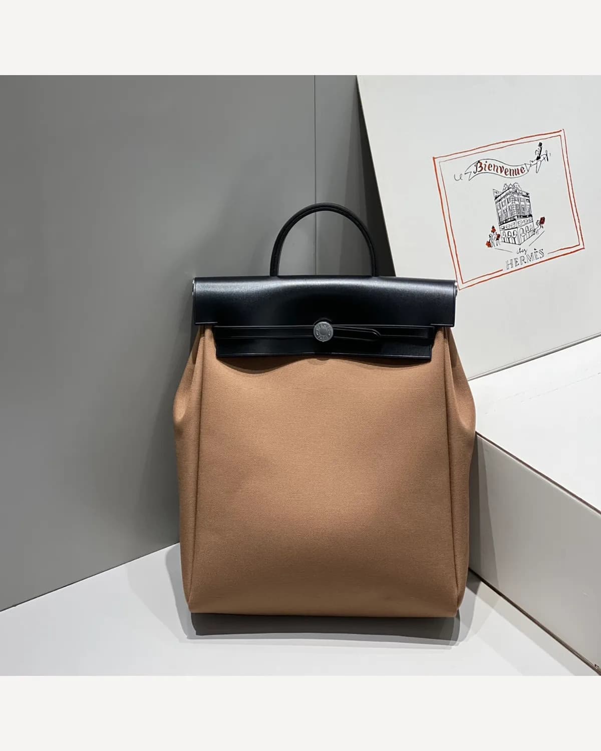 Hermès Herbag Backpack — Tan