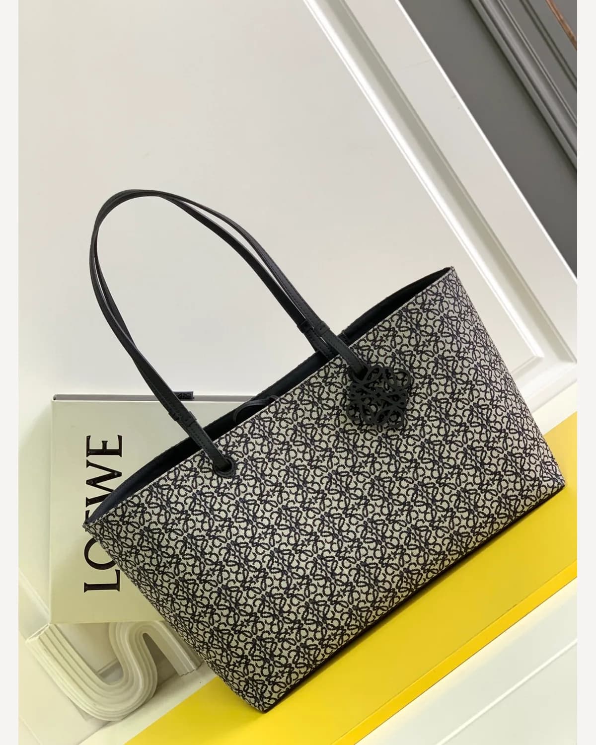 Loewe Anagram Jacquard Tote — Navy