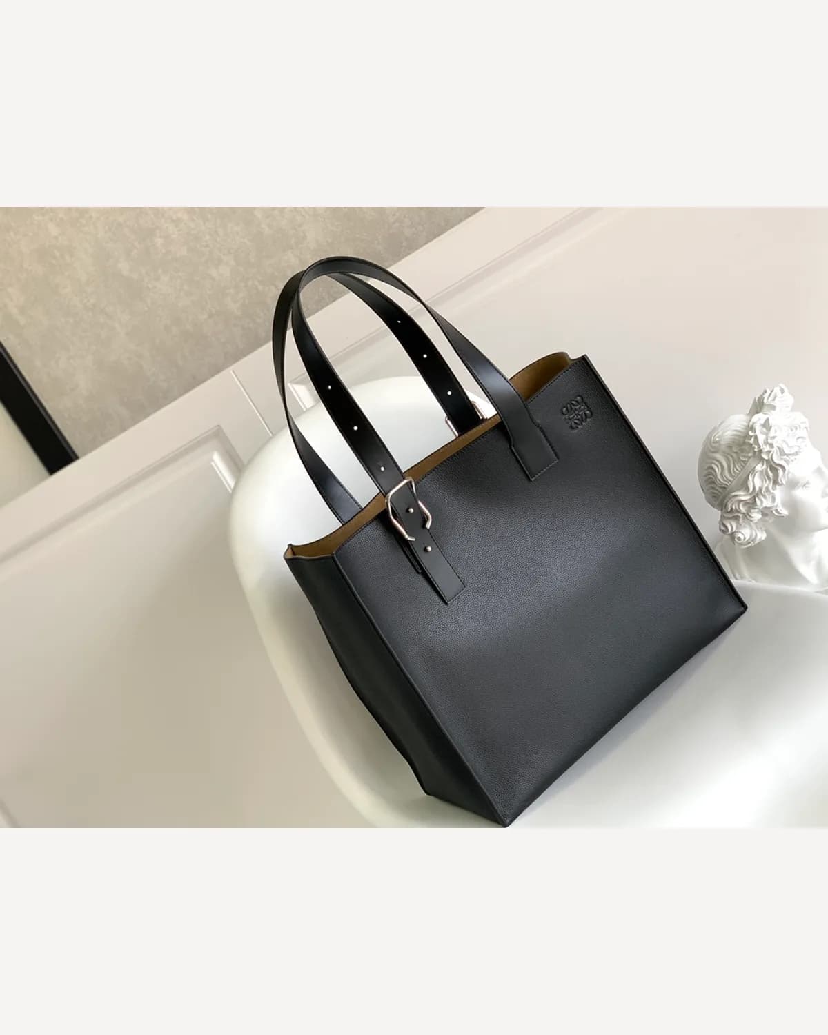 Loewe Leather Tote — Black