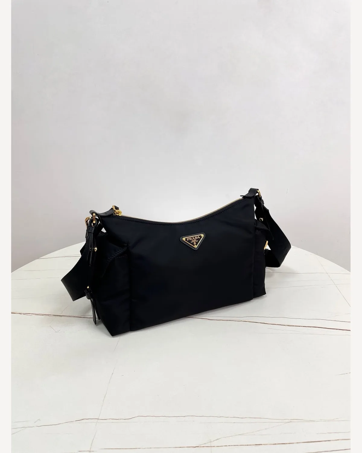 Prada Nylon Hobo — Black