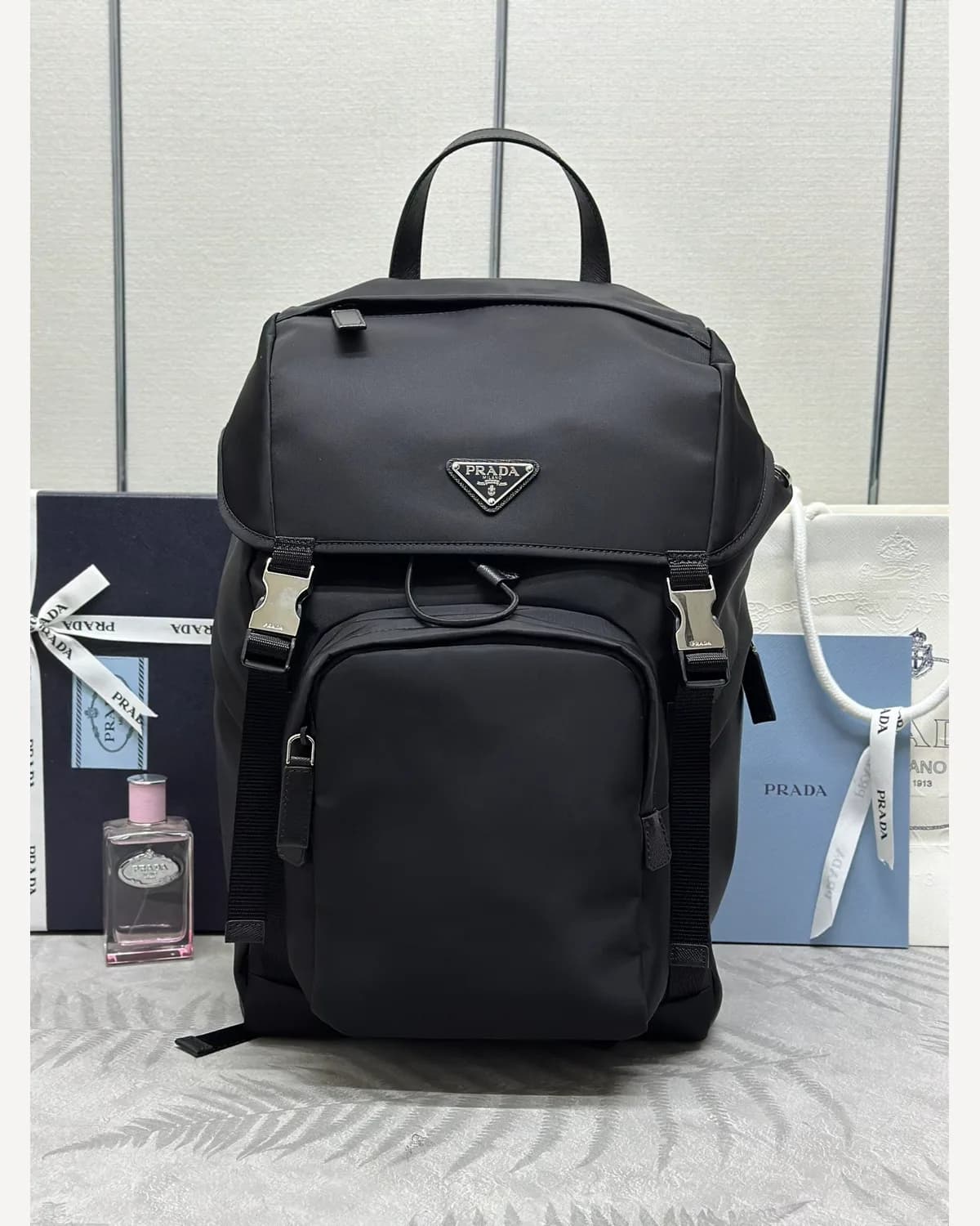 Prada Nylon Mini Backpack — Black