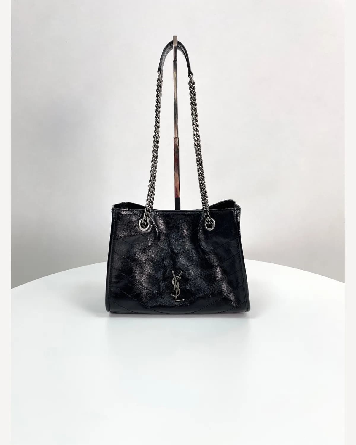 YSL Niki Shopping — Black (Silver Hardware)