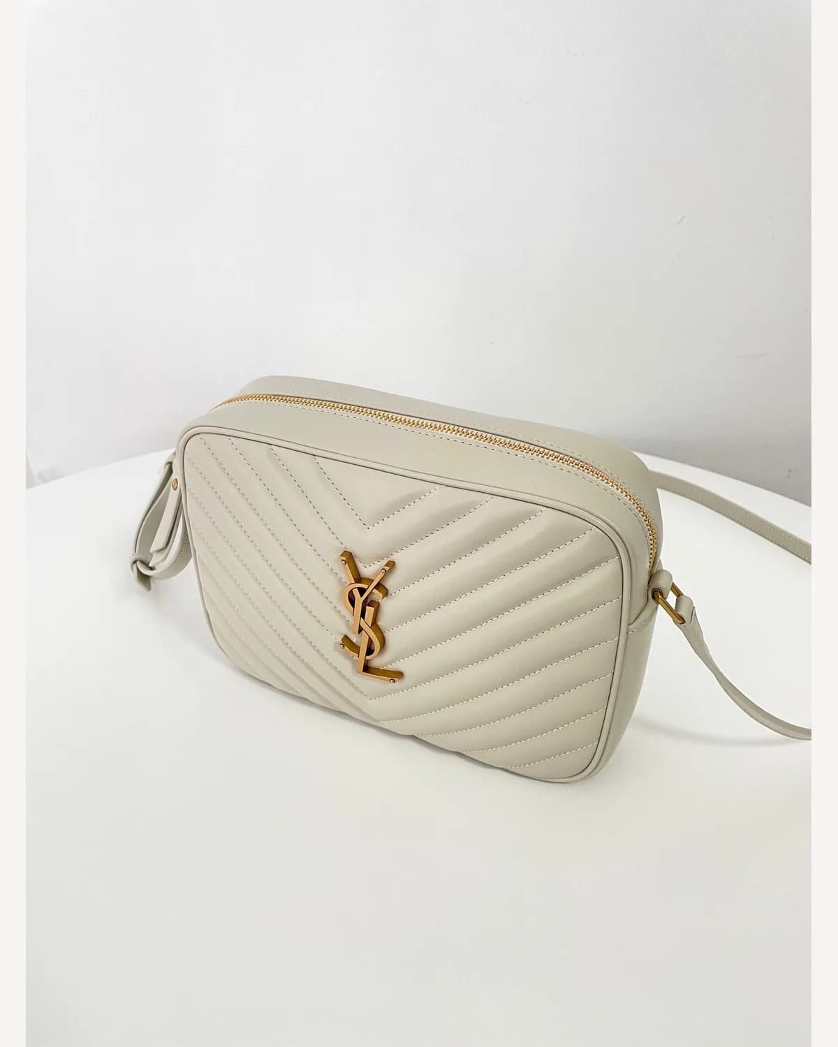 YSL Lou Camera Bag — Cream