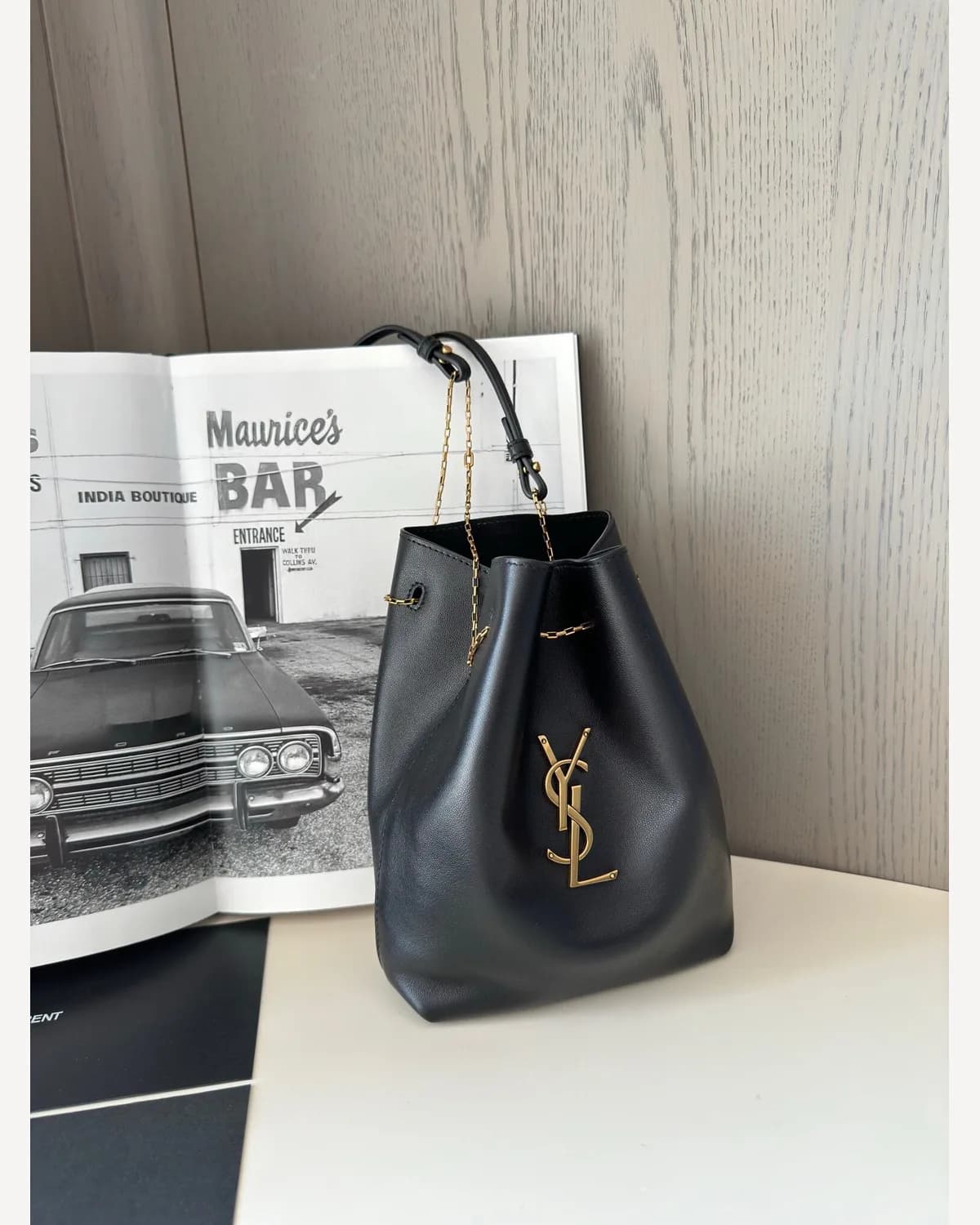 YSL Mini Bucket Bag — Black