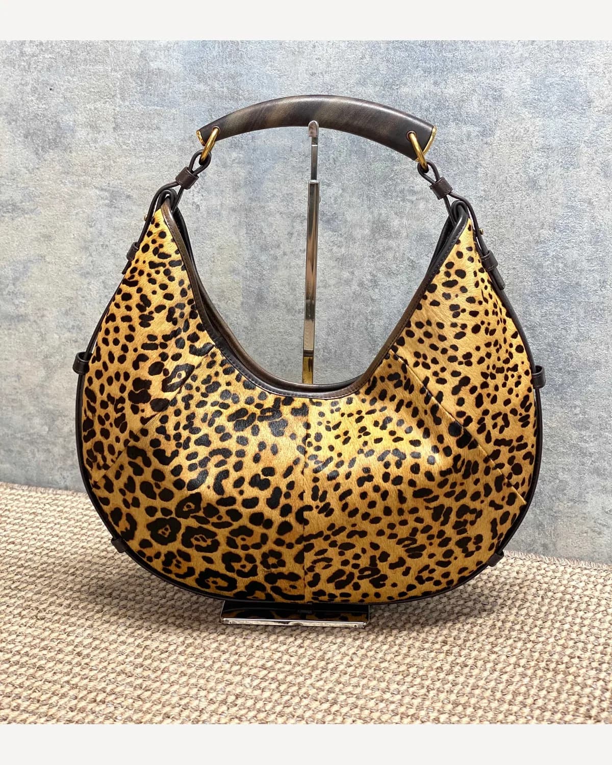 YSL Leopard-Print Hobo