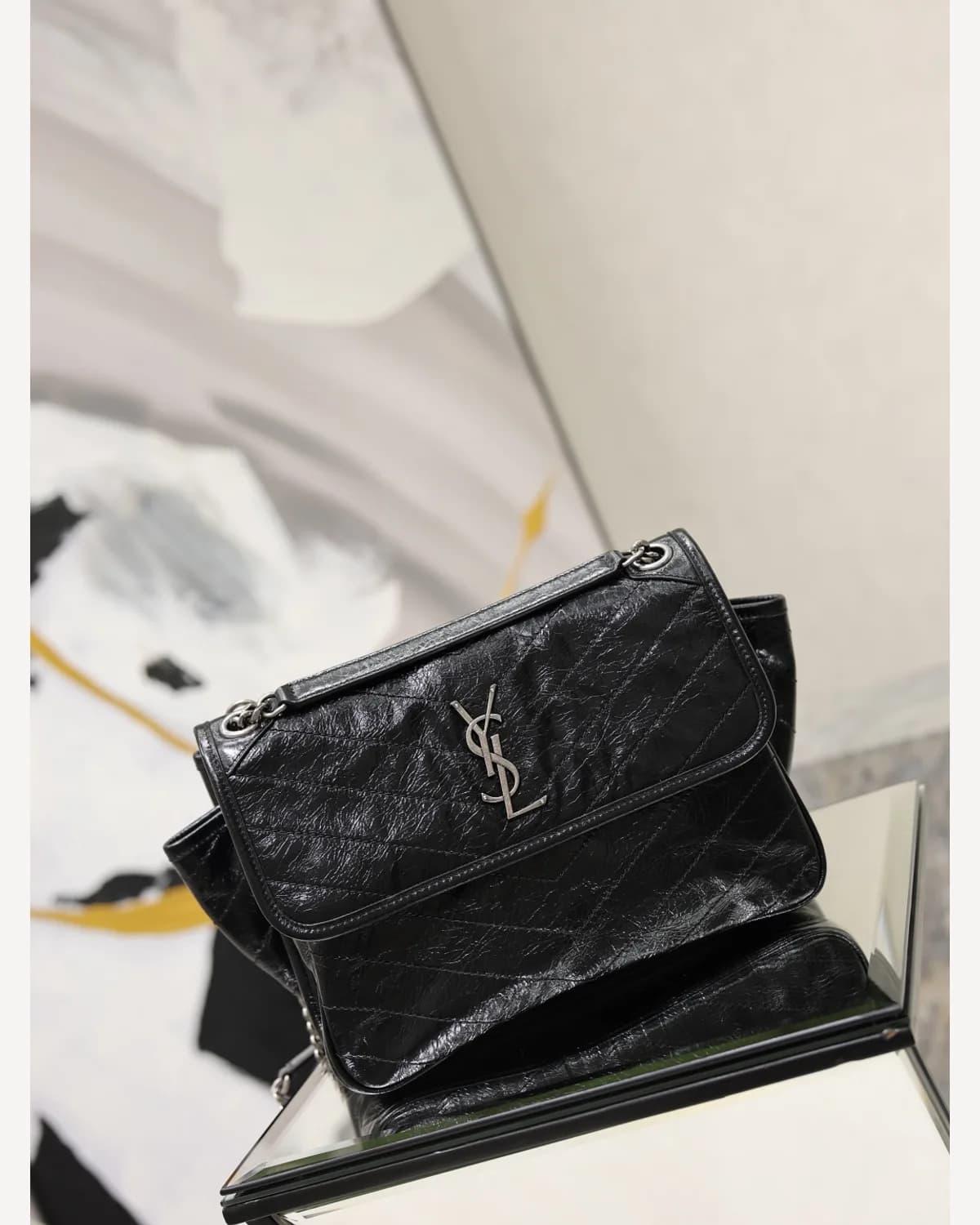 YSL Niki Flap Bag — Black