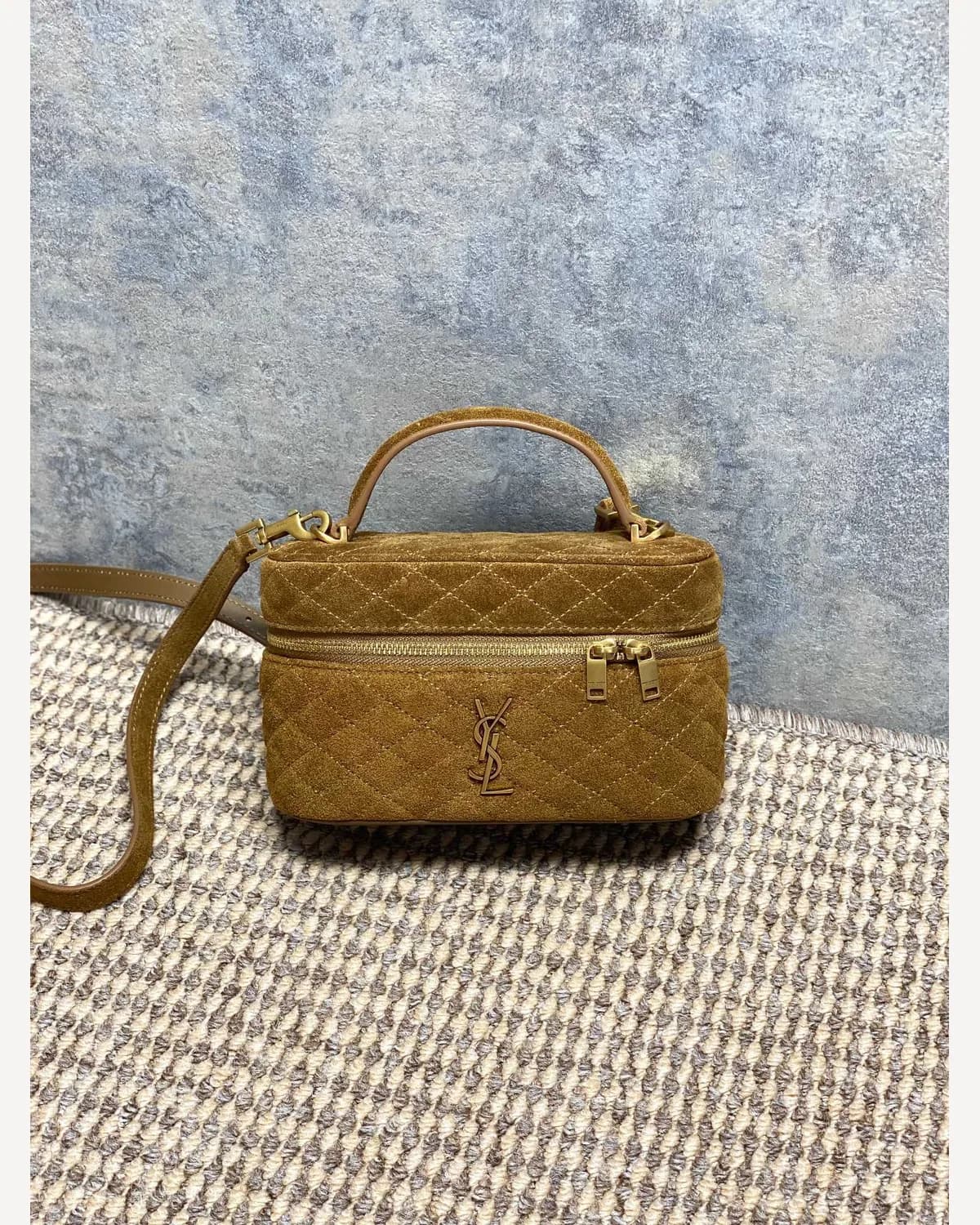 YSL Suede Vanity — Khaki