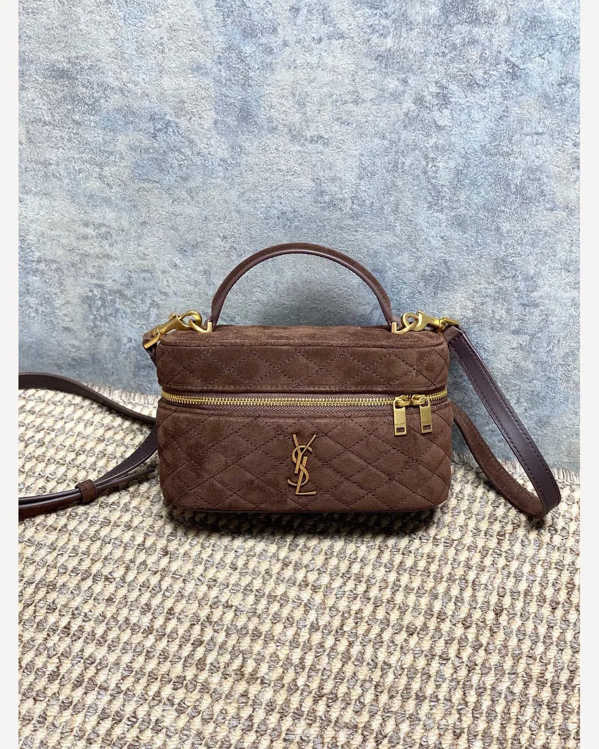 YSL Suede Vanity — Brown